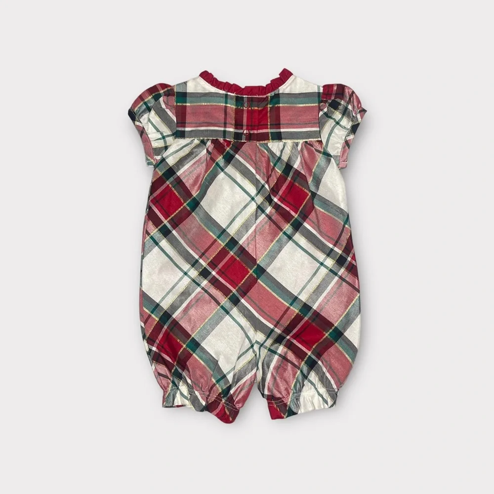 Gymboree 2013 Holiday Plaid Ribbon Red Romper